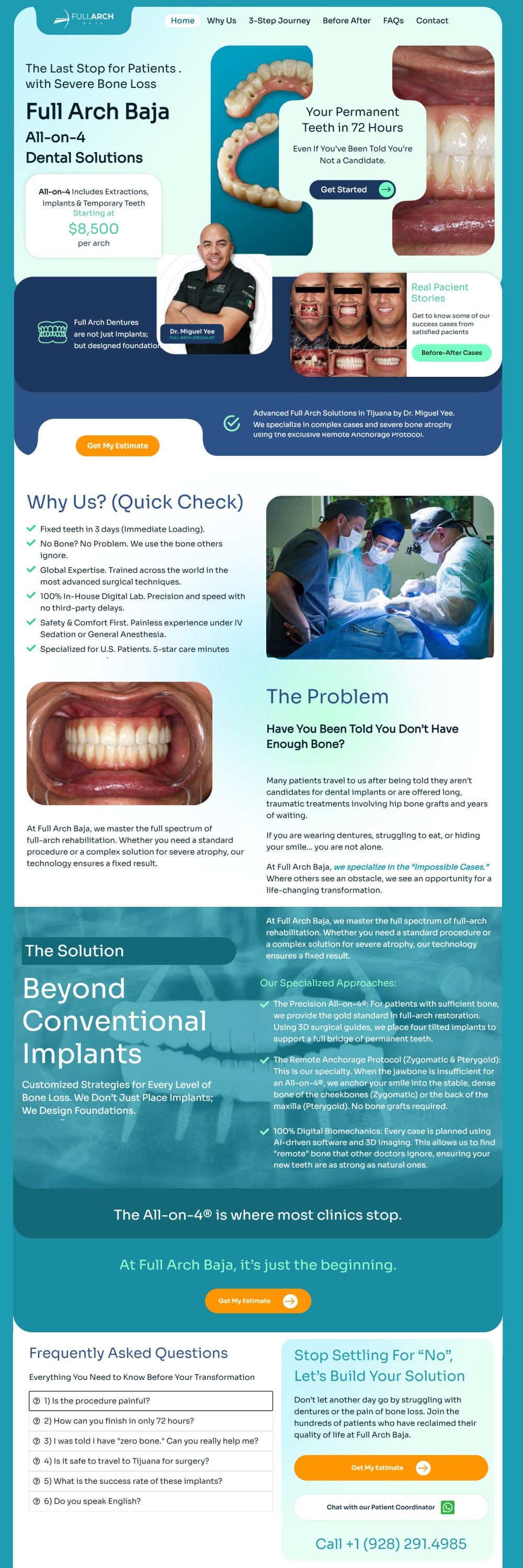Full Arch Dental website design