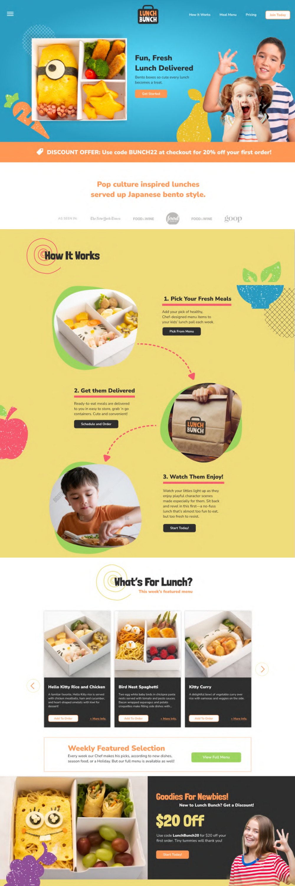 Lunch Bunch website design