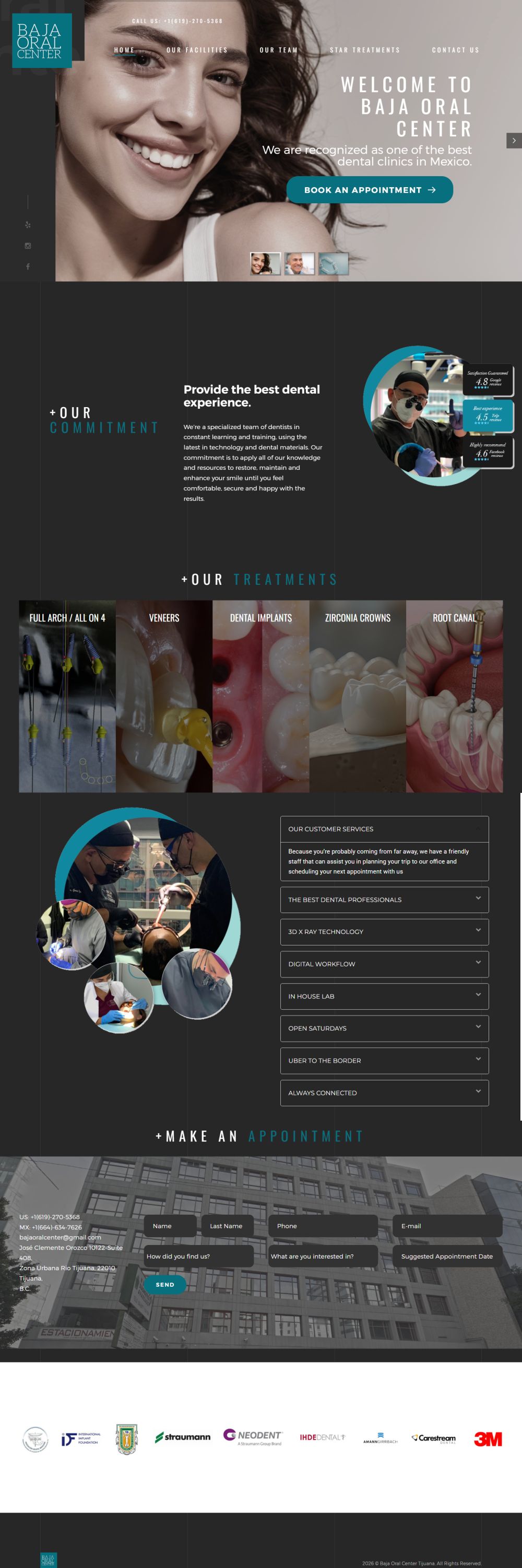 Baja Oral Center website design